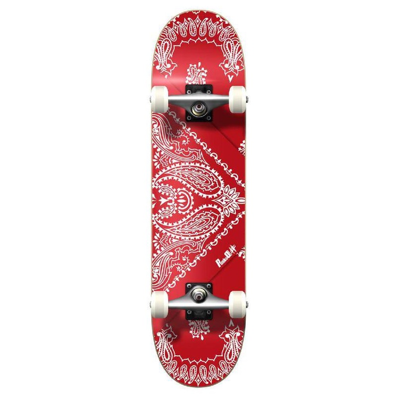 Punked Graphic Complete Skateboard – Bandana Red Complete