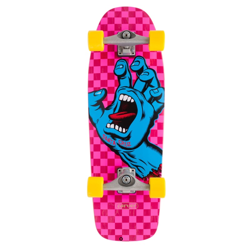 Santa Cruz Screaming Hand Check Surf Skateboard Complete 9.80 in 9.80 X 30.20 in