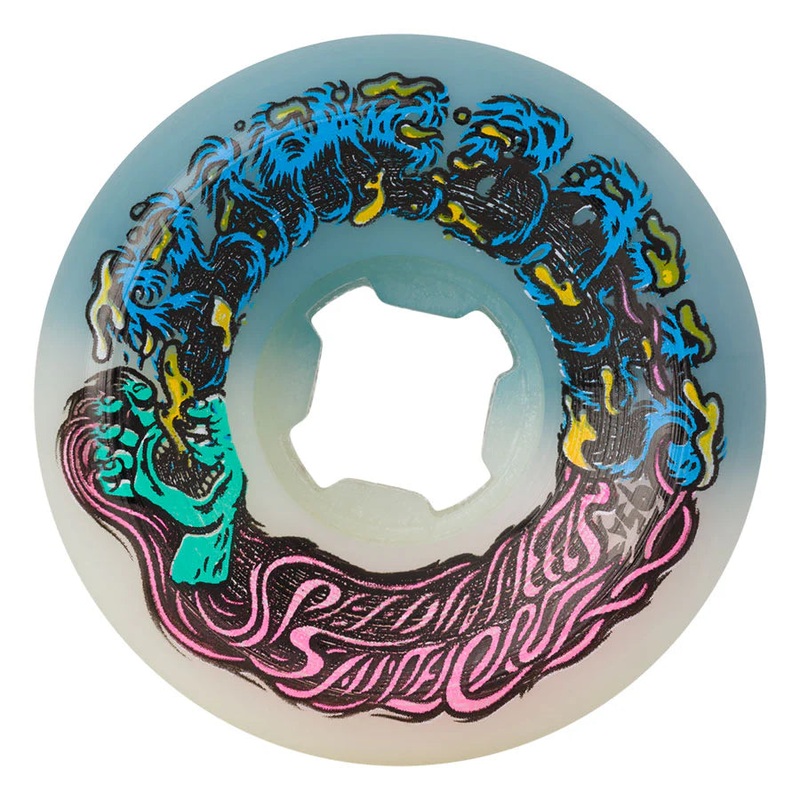Slime Balls Skateboard Wheels 54mm Hairballs 50-50 Teal 95a 54mm