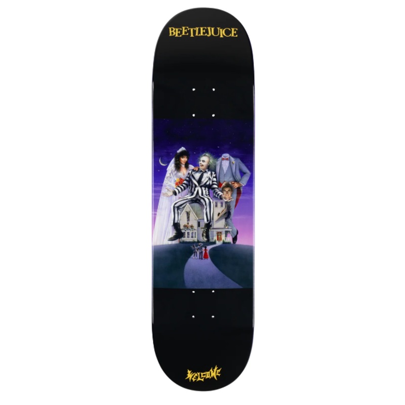 Welcome & Beetlejuice Showtime on Popsicle Black/Purple Dip Skateboard Deck – 8.5 Deck Only 8.5