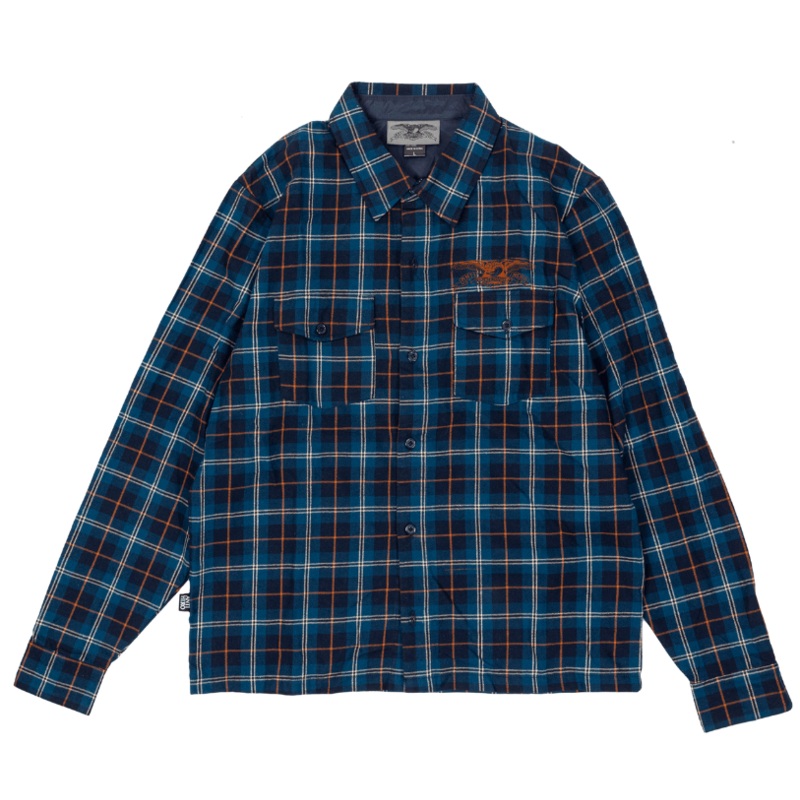 Anti Hero “Basic Eagle” Flannel Navy/Orange Medum Medium