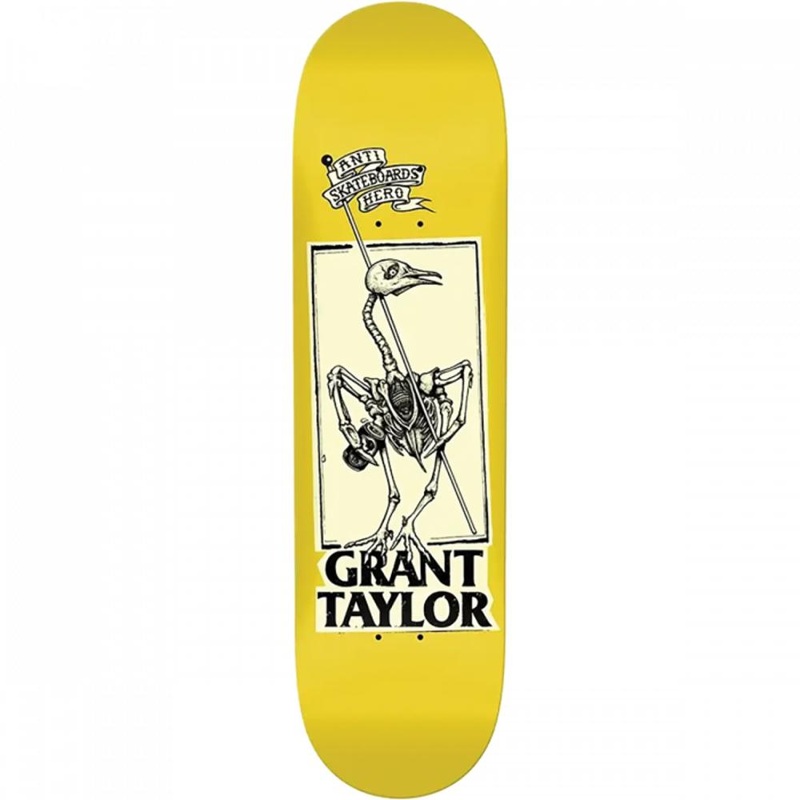 Antihero Taylor Pigeon Vision 8.25″ Yellow Skateboard Deck