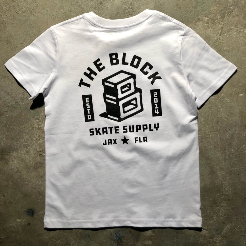 Block – Roots Logo Youth Tee – White – Black 12