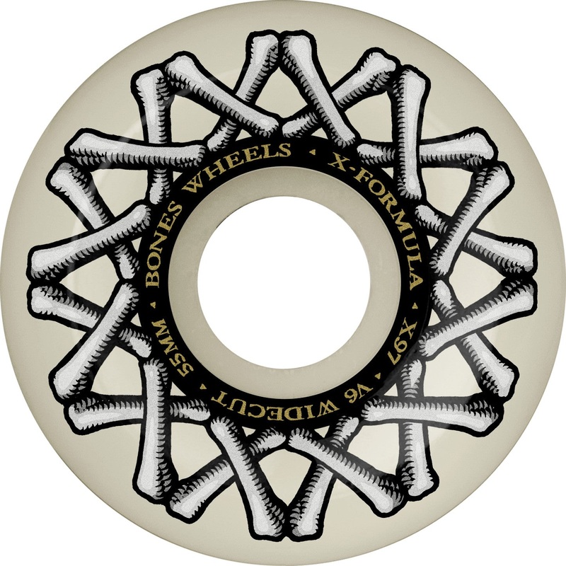 Bones 97a X Formula XF V6 Widecut 56mm Skateboard Wheels 56mm White
