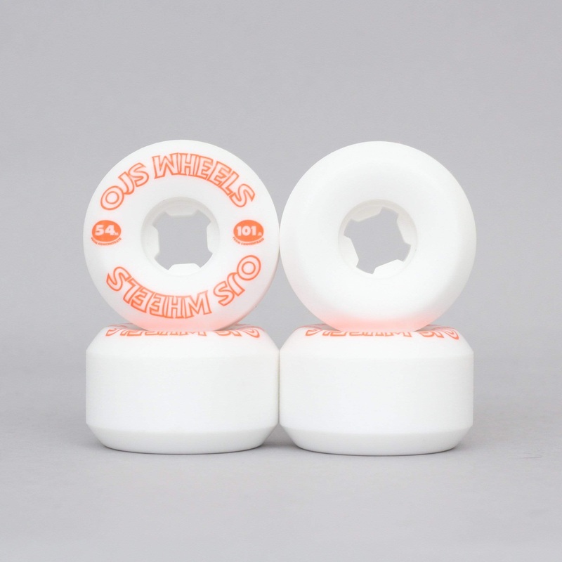 OJ 54mm 101A From Concentrate Hardline Skateboard Wheels White / Orange