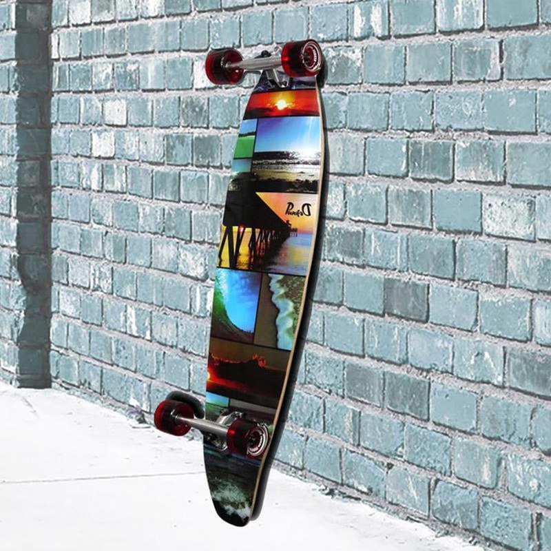Punked Seaside 40″ Kicktail Longboard Complete Complete