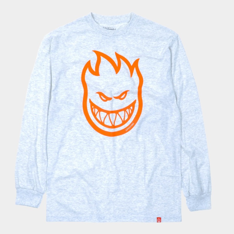 Spitfire Bighead Long Sleeve T-Shirt – Ash / Orange S