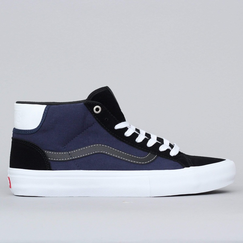 Vans Mid Skool Pro Shoes (Streetmachine) Black / Dark Blue / Traditional White UK7