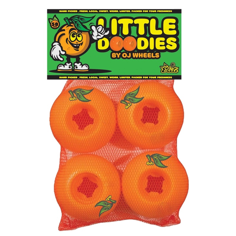 58mm Lil Doodies 99a OJ Skateboard Wheels Orange 58mm