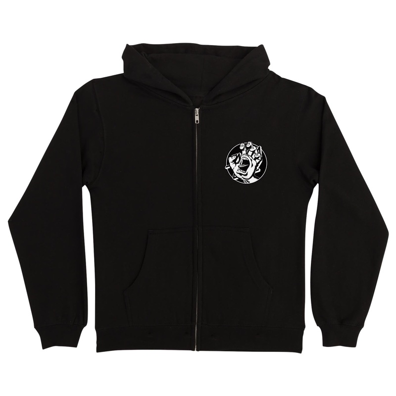 Hand Dot Santa Cruz Youth Zip Hoodie Black S