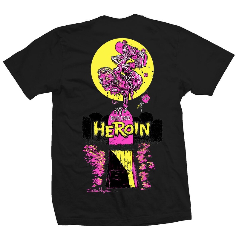 Heroin Skateboards “Zombie” Black T-Shirt Small