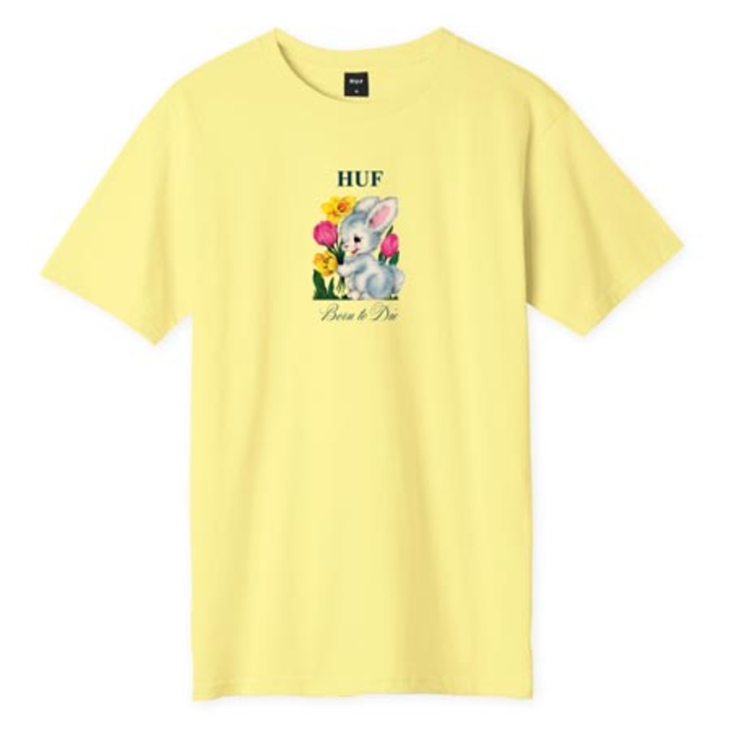 HUF Born To Die T Shirt Yellow Extra Large