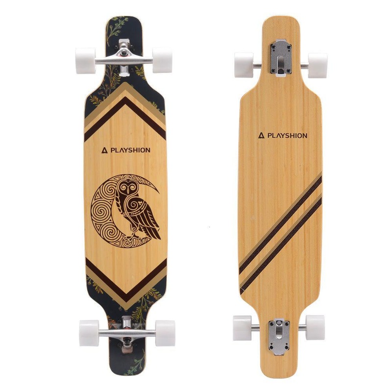 Playshion Bamboo Moon Bird  39″ Drop Through Freestyle Longboard Complete