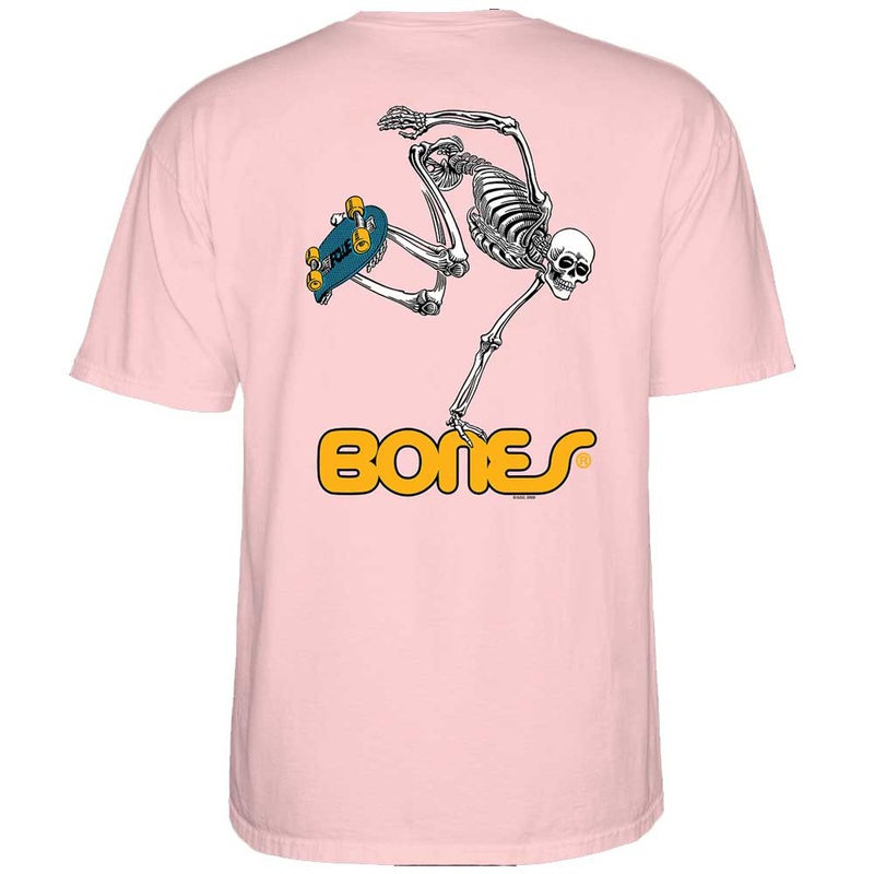 Powell Peralta Sk8board Skeleton Short Sleeve T-Shirt Small Light Pink