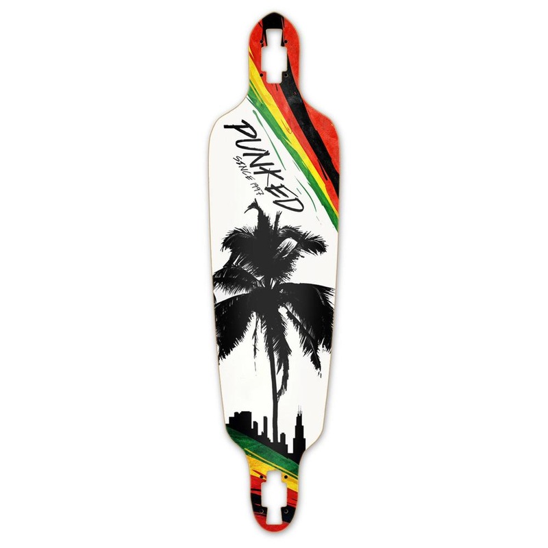 Punked Drop Through Longboard Deck – Palm City Rasta Deck