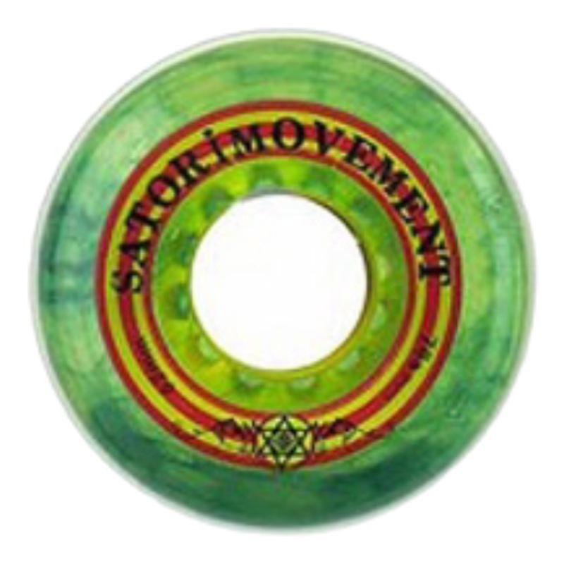 SATORI GOO BALL RASTA SKATEBOARD WHEELS 62MM 78A – CLEAR GREEN 62mm