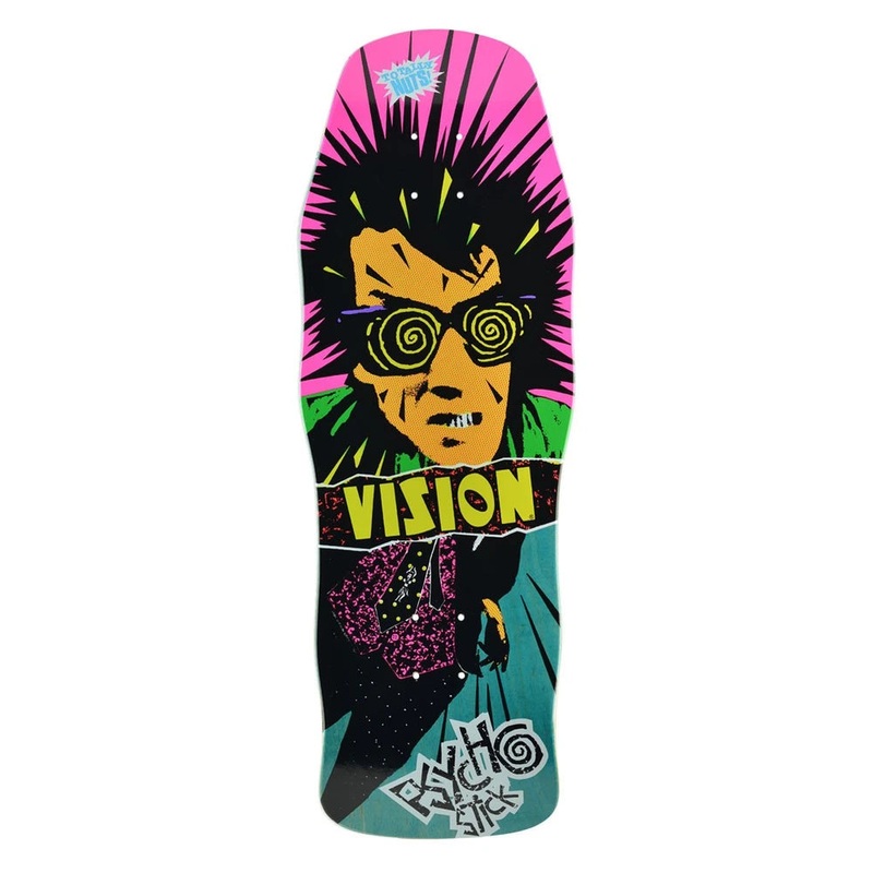 Vision Psycho Stick Modern Concave 10″ Skateboard Deck Blue and Yellow