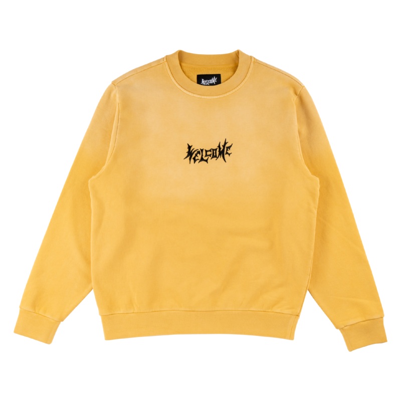 Welcome Vamp Sun Fade Pigment-Dyed Crew – Mineral Yellow Small Mineral Yellow