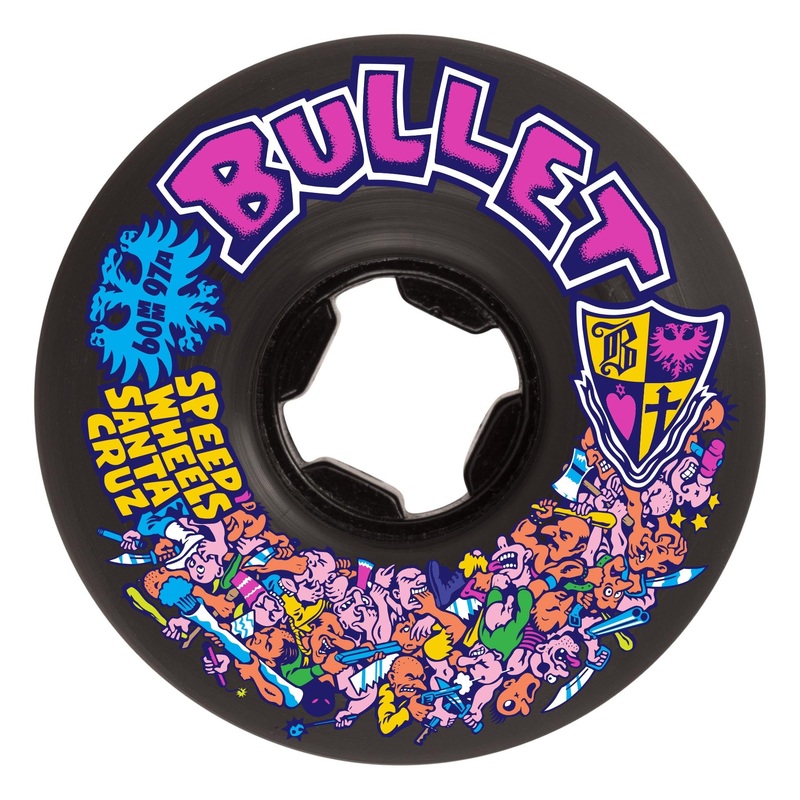 60mm Bullet Riot Vomits 97a Slime Balls Skateboard Wheels Black 60mm