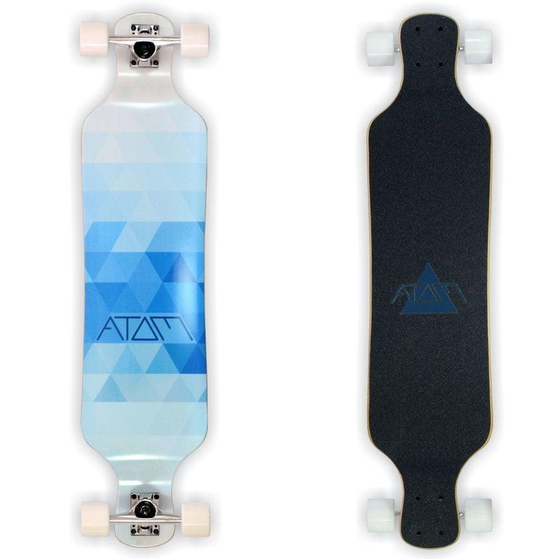 Atom Blue Triangles Drop Deck 39 inch Longboard Complete