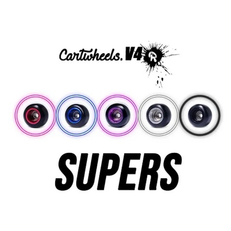 Cartwheels Black VR4 Supers (8.5mm) Fingerboard Wheels (Choose Core) Gold Aluminum Core
