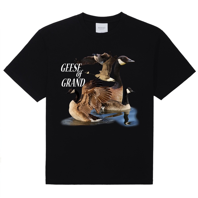 Grand Collection Geese of Grand Tee Black M