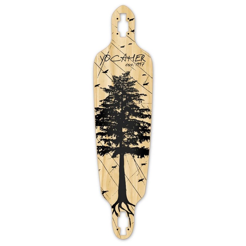 Punked Drop Through Longboard Deck – In the Pines : Natural Deck