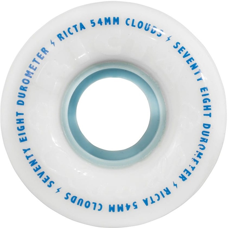 Ricta Wheels Clouds White / Blue Skateboard Wheels – 54mm 78a (Set of 4)