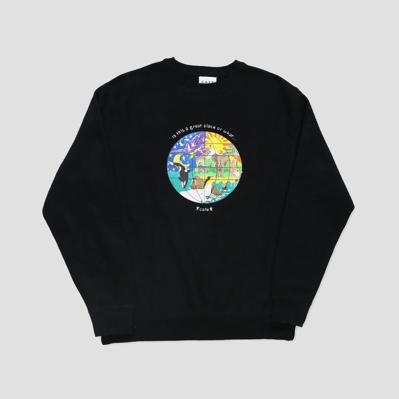 Skateboard Cafe Great Place Crew Black Small