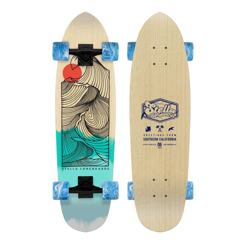 Stella Beer Runner Tropical Wave 29 Cruiser Longboard Complete