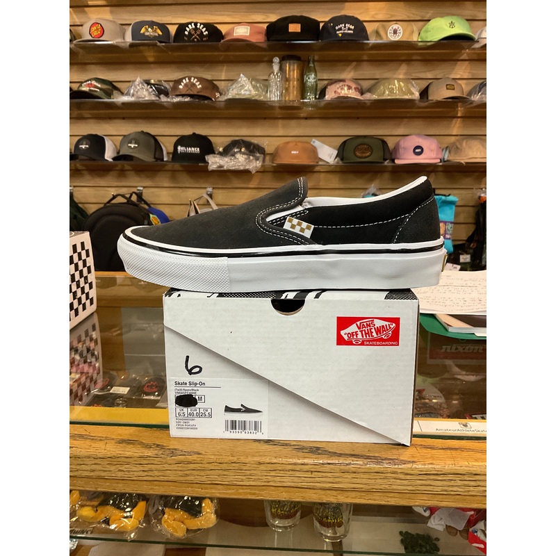 VANS SKATE SLIP ON RAVEN BLACK MENS 6
