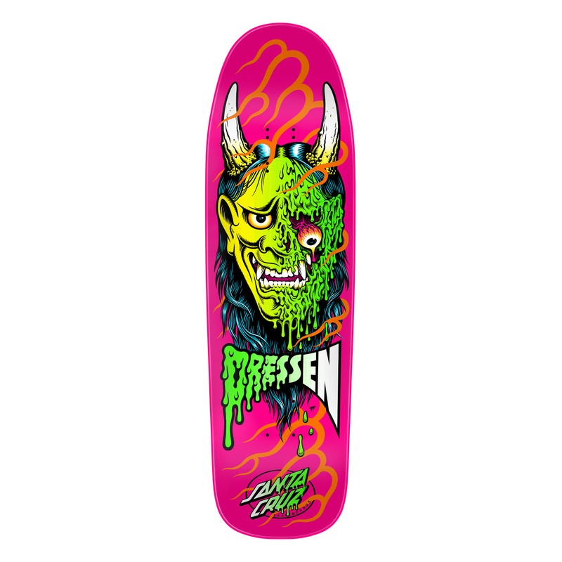9.30in Dressen Hannya Mask Santa Cruz Shaped Skateboard Deck No Color 9.30in x 32.36in
