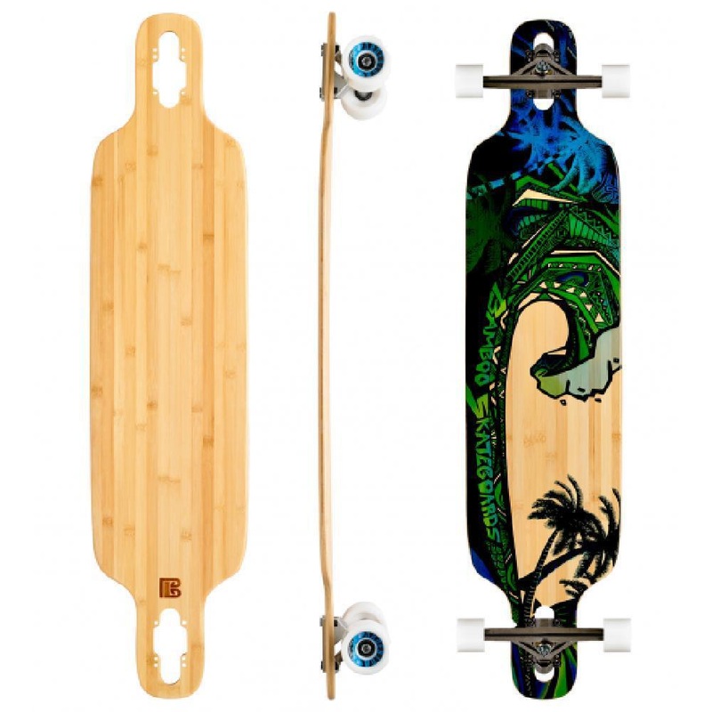 Bamboo Green Giant Twin Tip Drop Through 40″ Longboard Deck Only