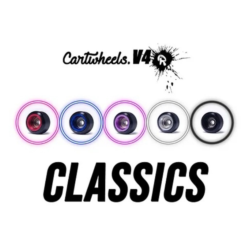 Cartwheels Black VR4 Classic (7.5mm) Fingerboard Wheels (Choose Core) Gold Aluminum Core