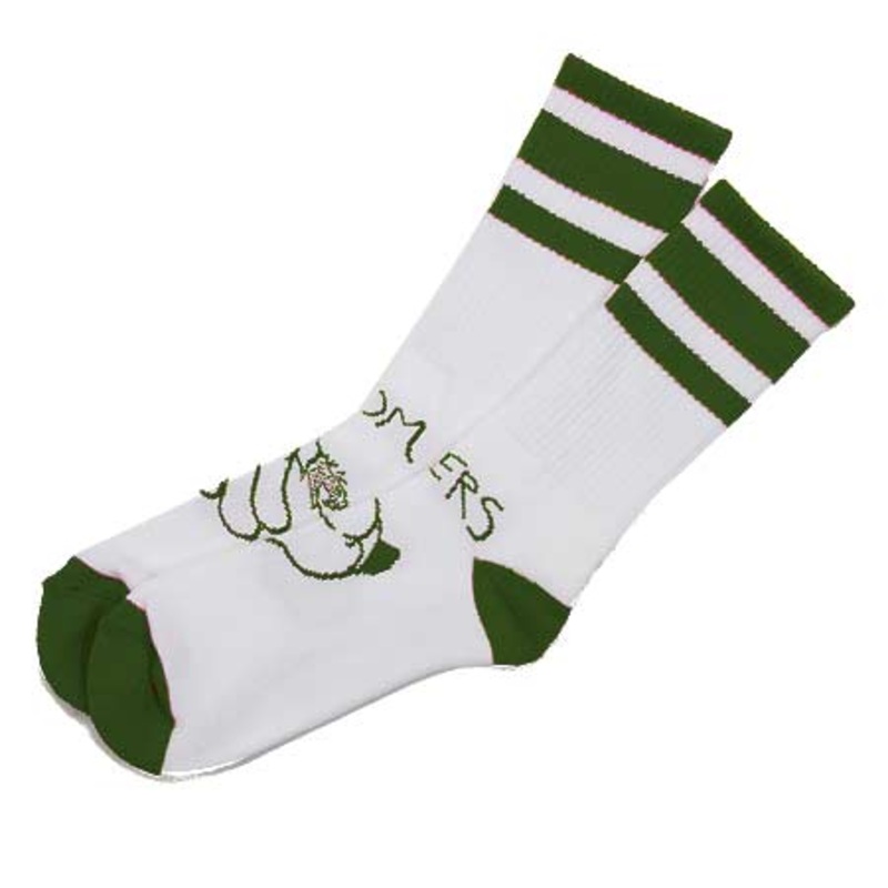 Doom Sayers Cartoon Crew Socks Forest Green One size fits all