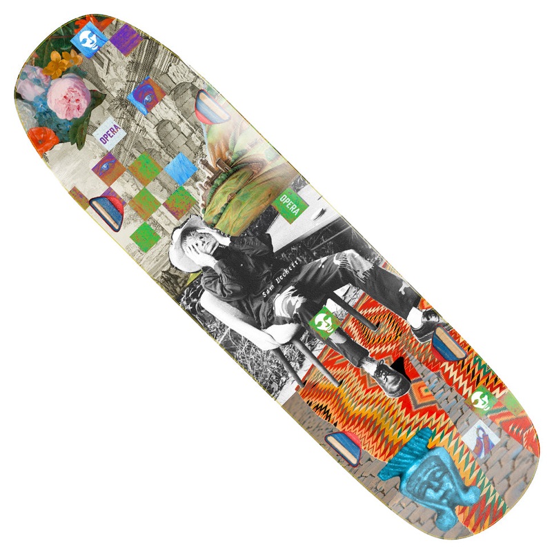 Opera Sam Beckett Collage EX7 Shaped Wheel Wells Deck Multicolor 8.75 x 32.5 WB:14.5