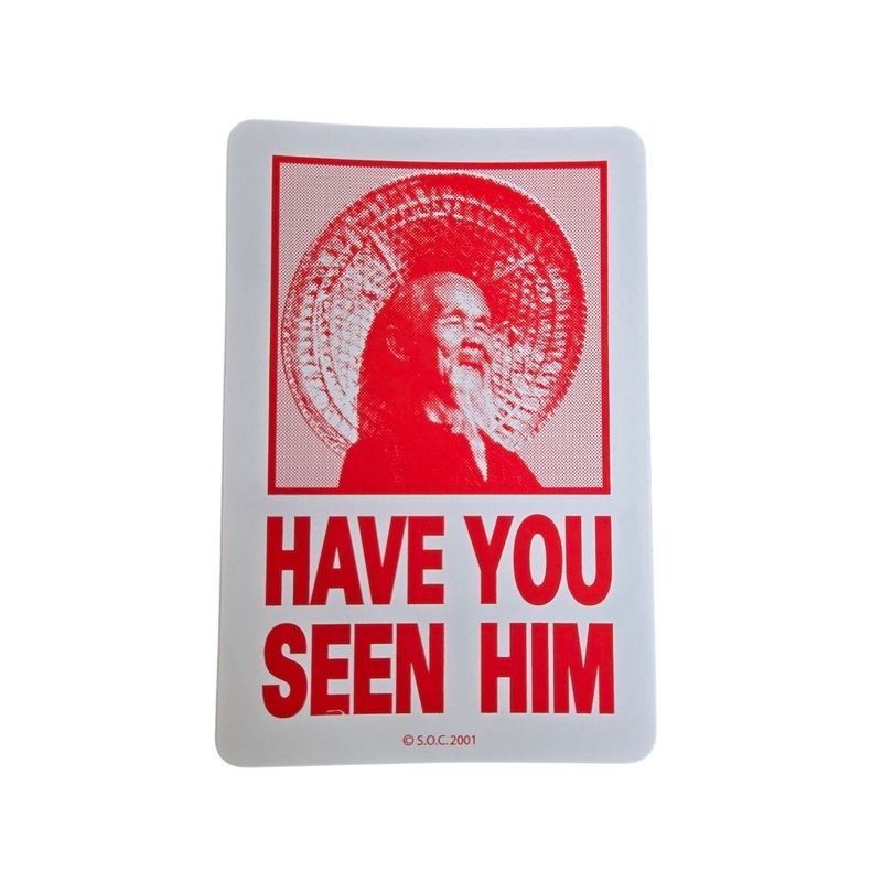 Powell Peralta Animal Chin HAVE YOU SEEN HIM sticker – RED w WHITE BACK