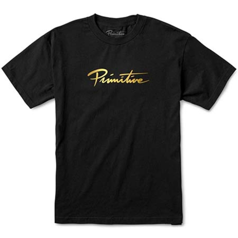 Primitive Skateboarding Nuevo Gold Foil T Shirt Black Medium