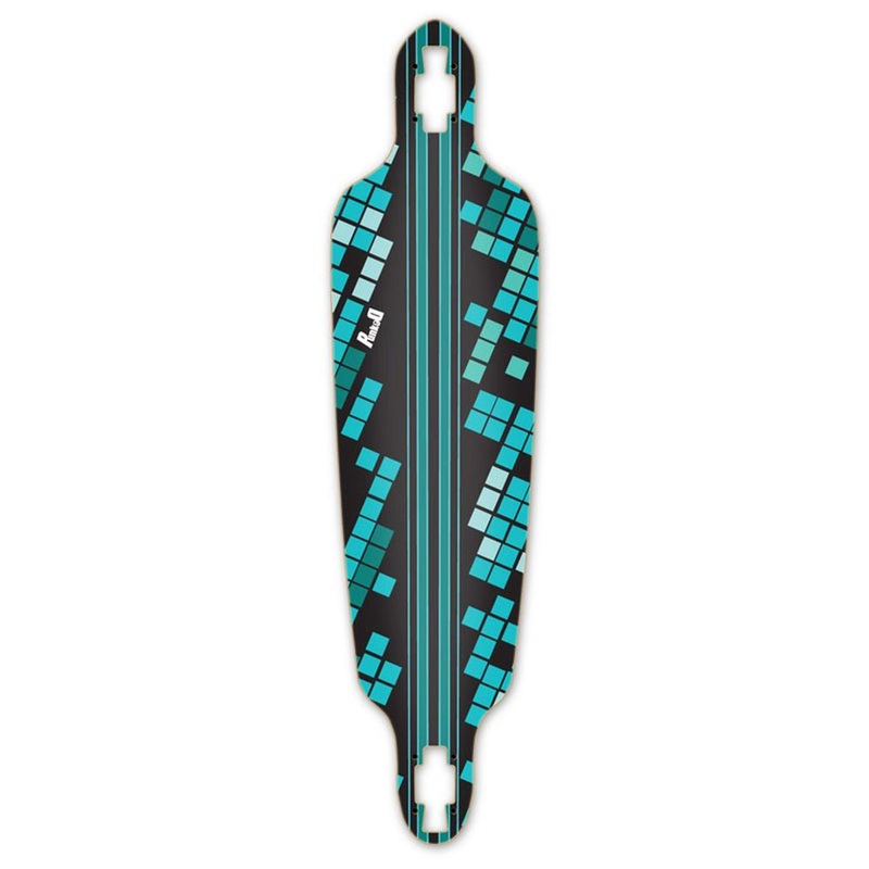 Punked Drop Through Black Digital Wave Longboard Deck Deck