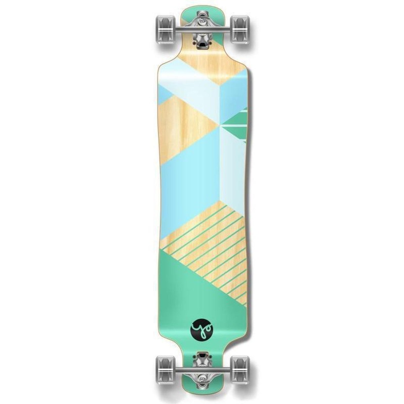 Punked Lowrider Double Drop Geometric Green 40″ Longboard Complete