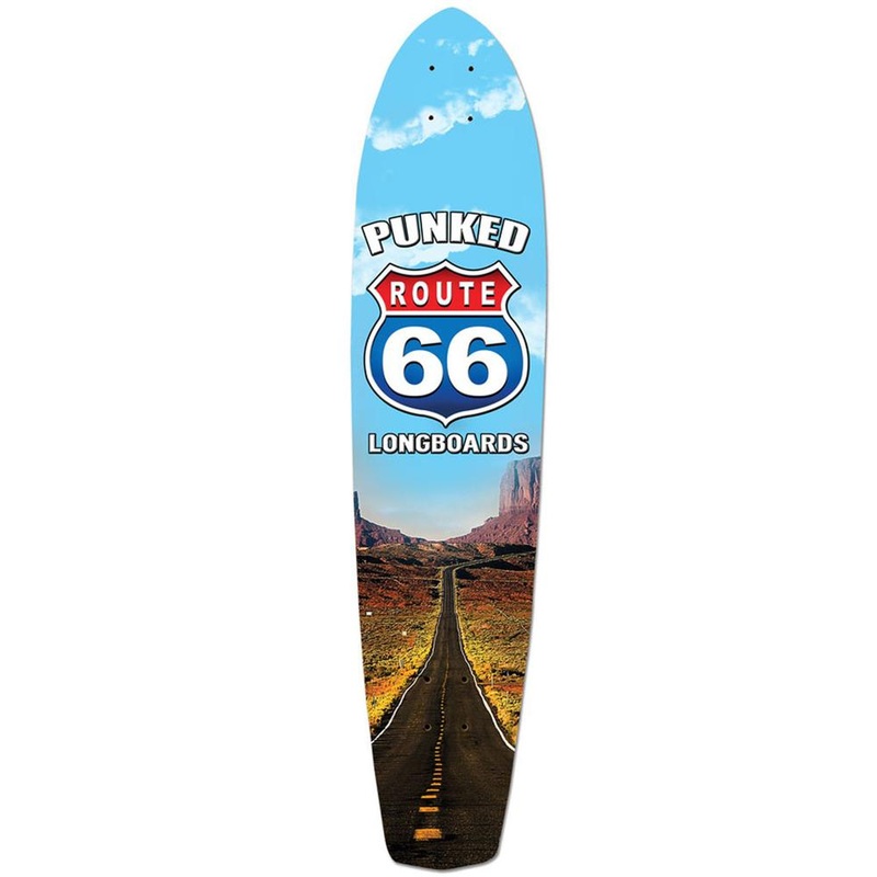 Punked Slimkick Longboard Deck – Route 66 Series – The Run Deck