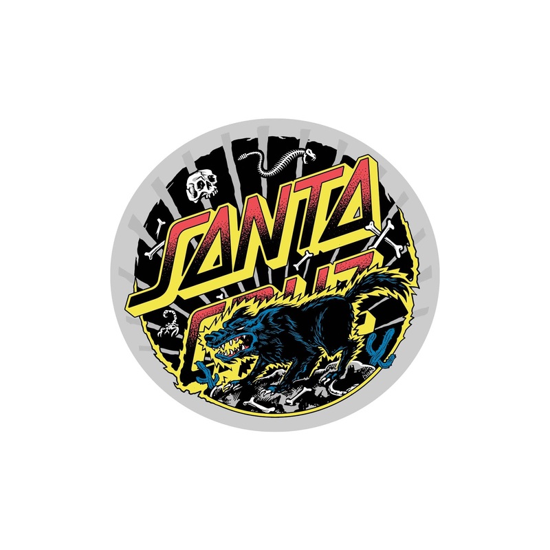 SANTA CRUZ KENDALL “WOLF DOT” 4″ x 3.75″ STICKER