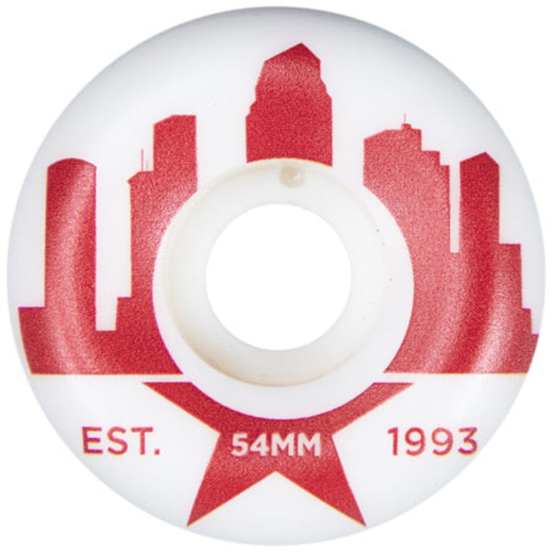 Skatepark of Tampa City Star Established Conical Shape Wheels White/ Red 52mm