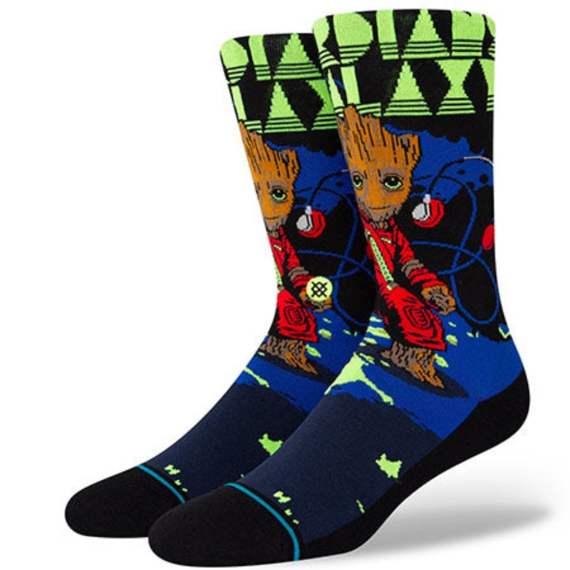Stance Groot Jams Crew Socks Black Large