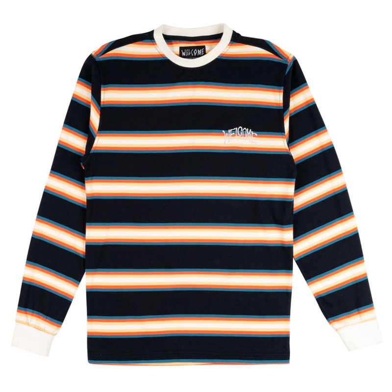 Welcome – Thelma Stripe Long Sleeve T-Shirt – Black S