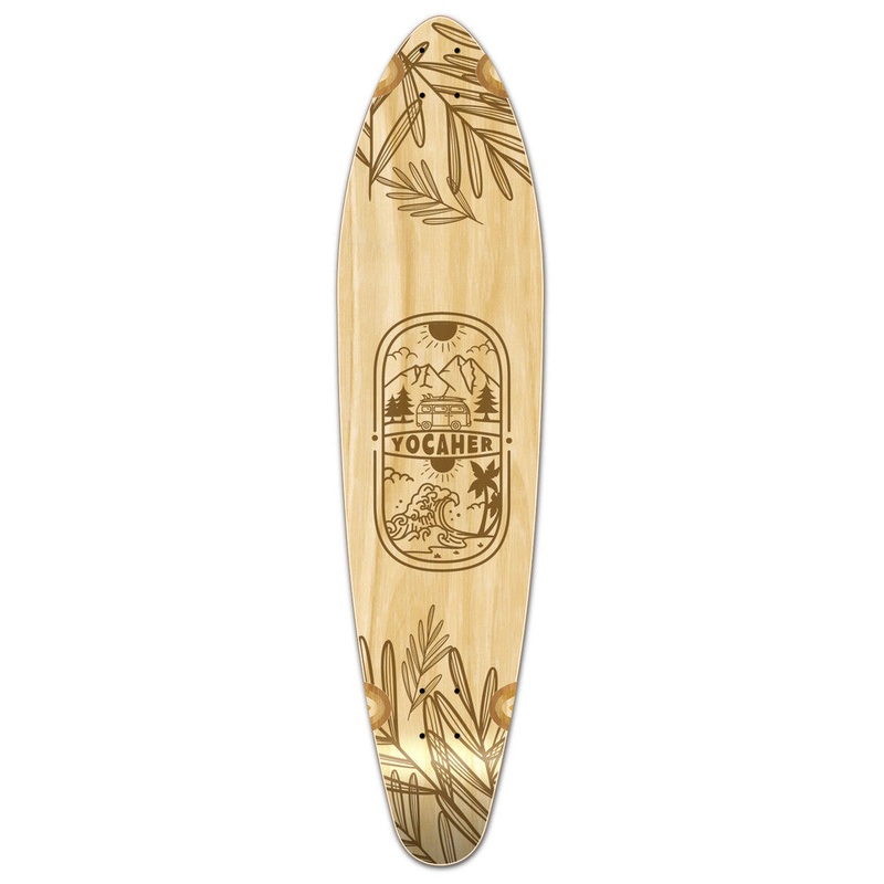 Yocaher Adventure Natural 40″ Kicktail Longboard Deck