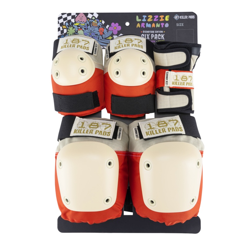 187 Killer Pads Lizzie Armanto Edition Six Pack Pad Set Wrist Guards / Elbow Pads / Knee Pads JR Lizzie Armanto