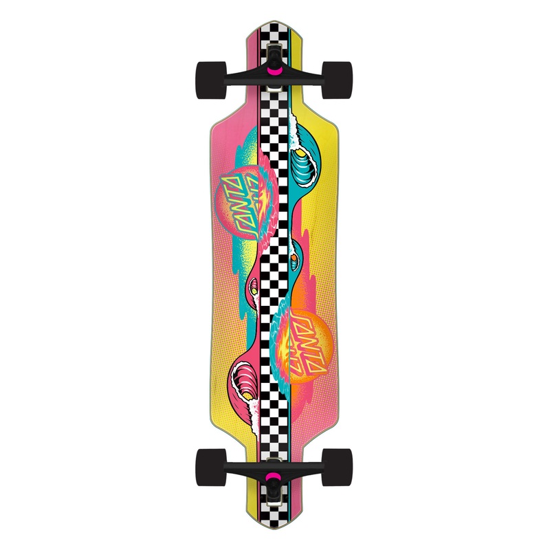 9.0in Sundown Stripes Santa Cruz Drop Thru Longboard No Color 9.0in x 36in