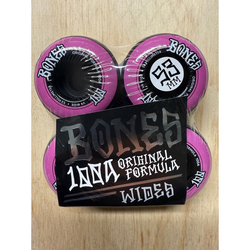 BONES WHEELS WIDE 100’S 53 V4 OG FORMULA 100A BLK 4PK 53 mm