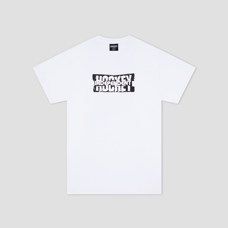 Hockey Decal T-Shirt White Medium